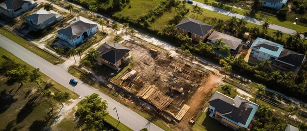 La maison de la famille est montrée dans cette photo aérienne