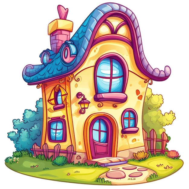 Photo une maison fantastique au charme des dessins animés