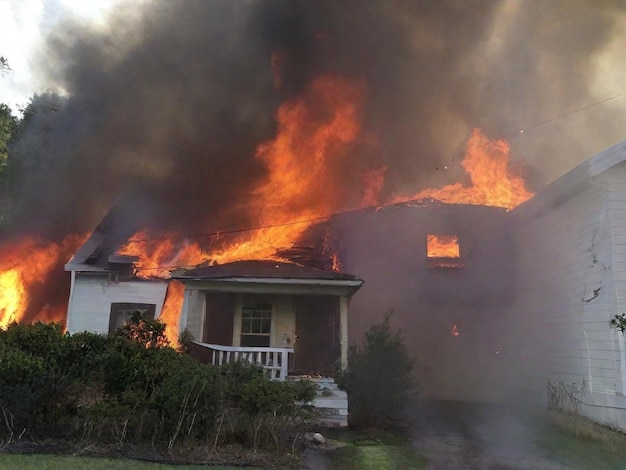 maison en feu