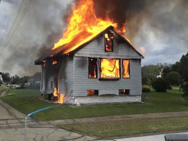 maison en feu