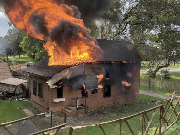 maison en feu