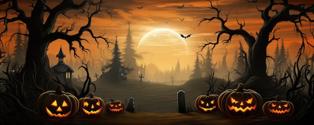 maison hantée d'Halloween avec des chauves-souris et la lune