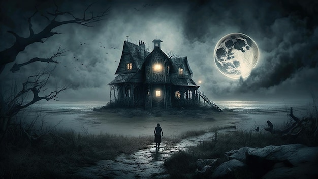 Une maison hantée la nuit