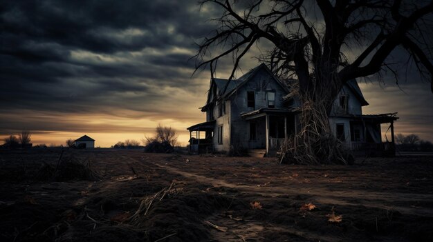La maison hantée, la vieille maison abandonnée, effrayante.