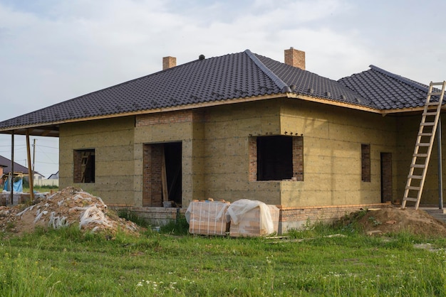 Maison isolée par laine minérale