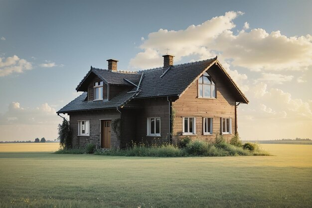 Maison isolée sur le terrain