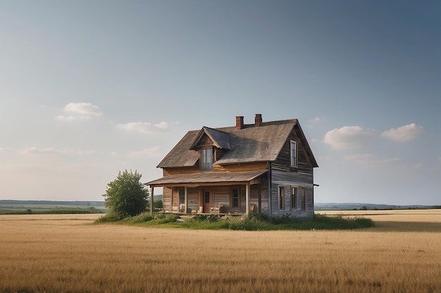 Maison isolée sur le terrain