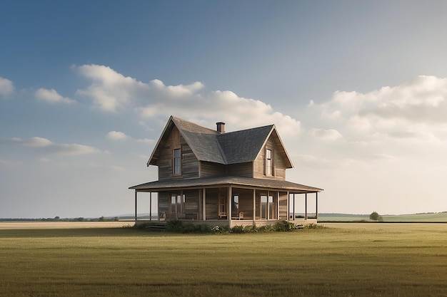 Maison isolée sur le terrain