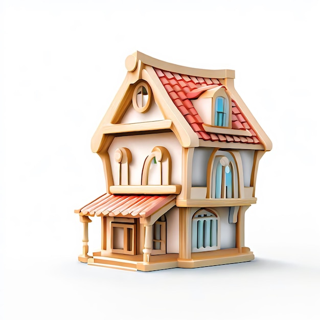 Une maison de jouet 3D est une miniature