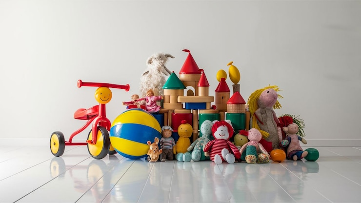 Photo une maison de jouets avec un vélo rouge et un jouet avec un vélos rouge