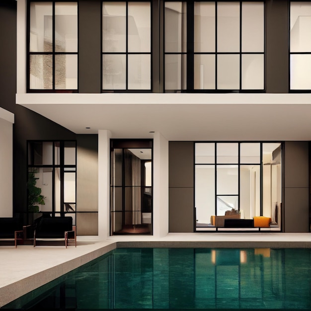 maison de luxe moderne avec piscine
