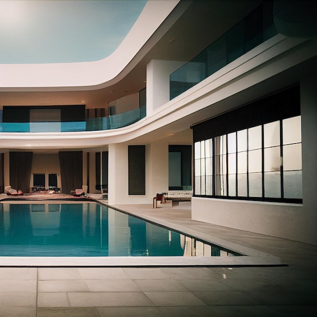 maison de luxe moderne avec piscine