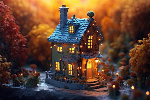 maison miniature avec un bel endroit