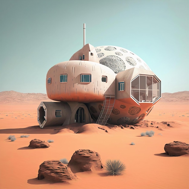 Maison moderne futuriste à mars