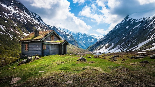 Maison sur la montagne de glace