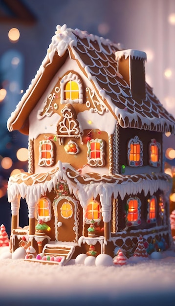 Une maison en pain d'épices de Noël