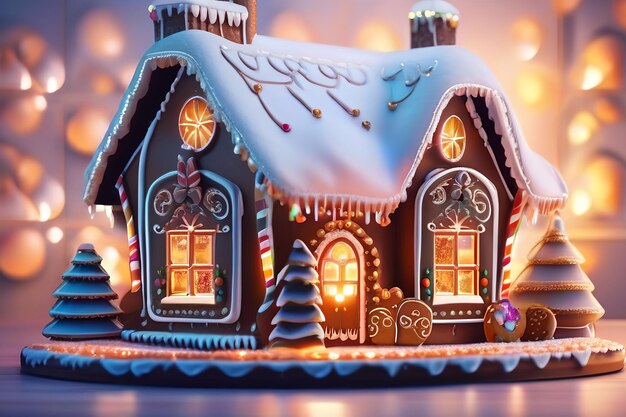 Une maison en pain d'épices de Noël