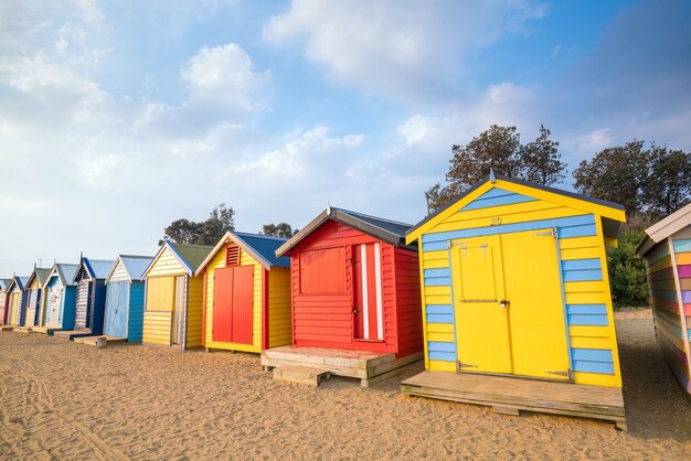 Maison de plage colorée à Brighton Beach à Melbourne en Australie