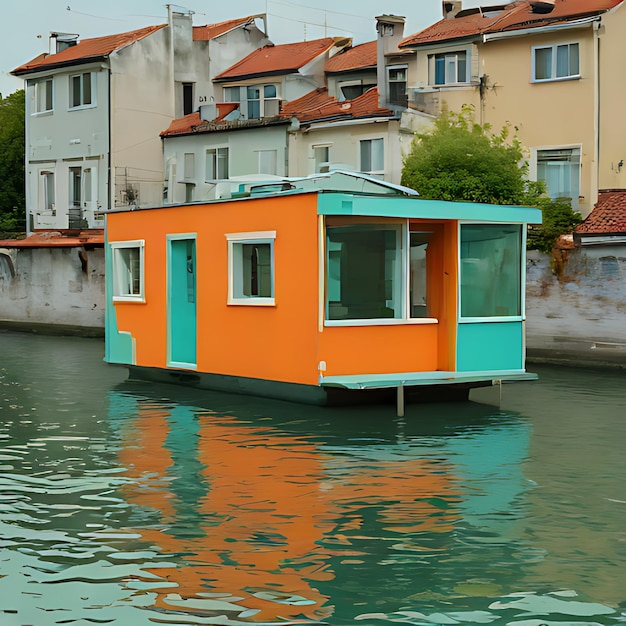 une maison qui a le mot " maison " sur le devant