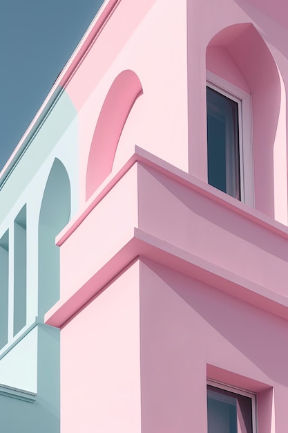 Une maison rose et bleue à San Diego