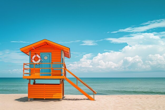 Photo la maison de sauvetage de la plage génère ai