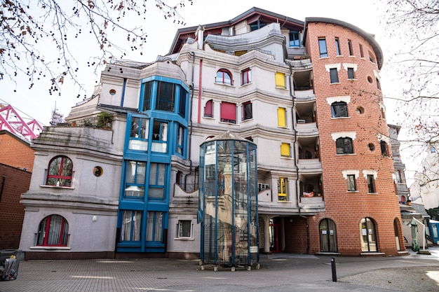 Photo maison des schtroumpfs, architecture de genève, suisse