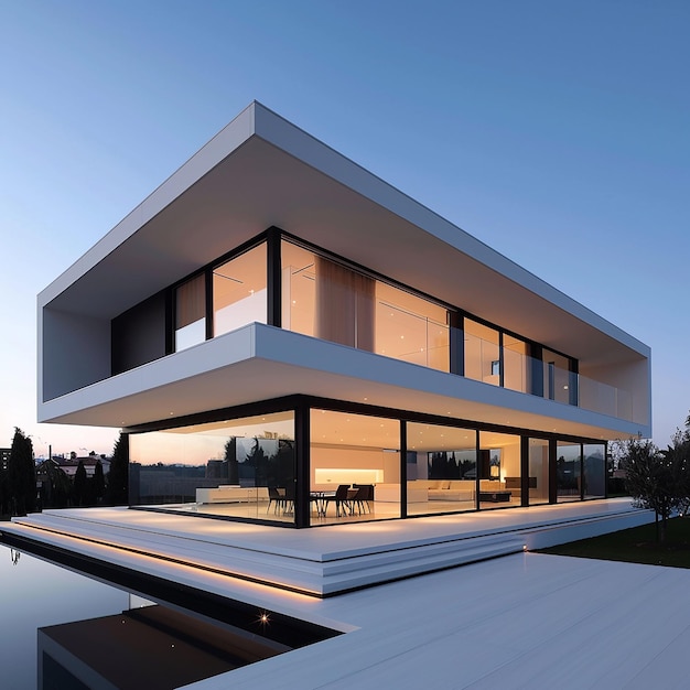 une maison avec un toit en verre et une vue sur l'extérieur