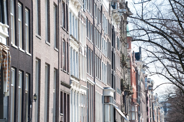 Maison traditionnelle d&#39;Amsterdam, anciens entrepôts. Pays-Bas