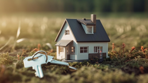 Une maison avec un trousseau de clés dessus