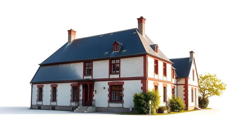 Photo maison unifamiliale brabant belgique isolée avec des reflets blancs