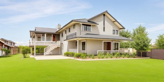 Une maison à vendre avec vue sur l'extérieur de la maison et l'allée