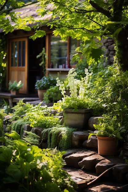 une maison avec vue sur le jardin