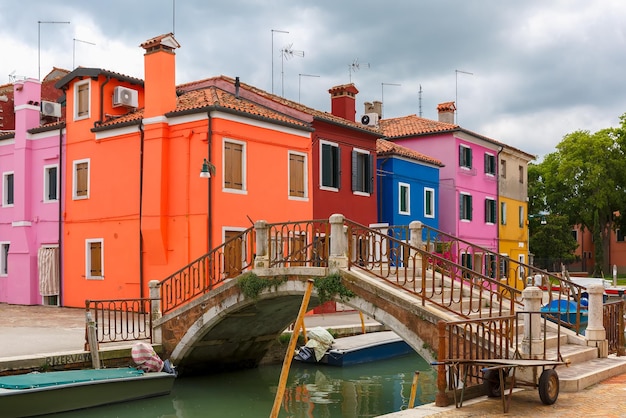 Maisons colorées sur le Burano Venise Italie