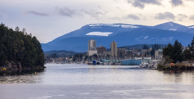 Maisons sur la côte de l'océan pacifique