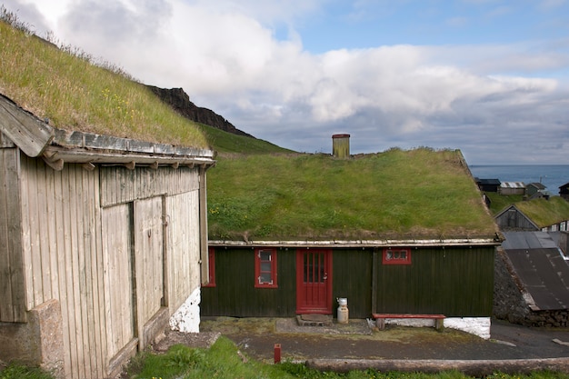 Maisons Dans Le Village De L'île Mykines, îles Féroé