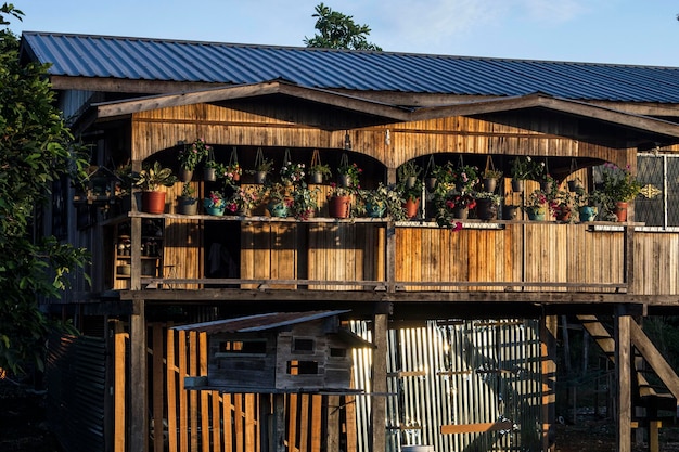 Maisons de gitans de la mer à l'île de Mabul, Sabah, Bornéo, Malaisie