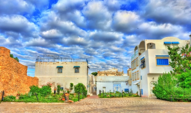 Des maisons traditionnelles dans la médina de Hammamet en Tunisie