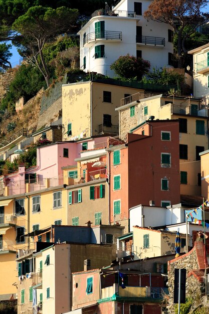 Des maisons en ville contre le ciel