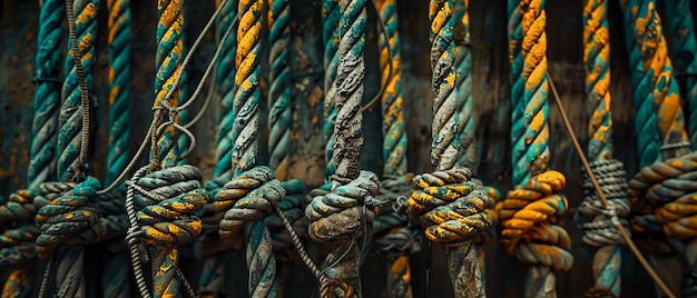 Photo la maîtrise de la mer l'art des nœuds nautiques une démonstration de force et de précision en mer