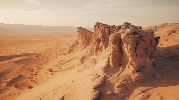 La majesté du désert, des formations de grès imposantes à l'heure d'or