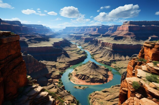 La majesté du Grand Canyon Une perspective aérienne à couper le souffle