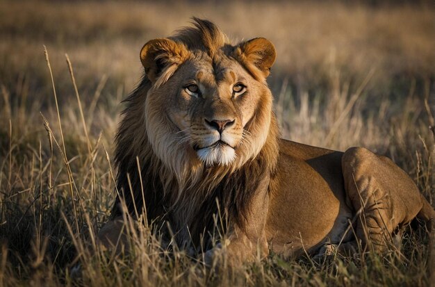 La majesté du lion, le monarque des prairies.