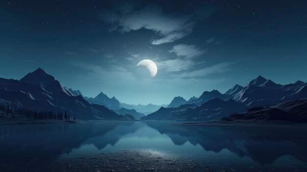 La majesté illuminée par la lune Un aperçu de la montagne vitreuse éphémère