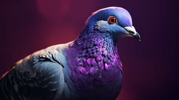 Majestic Plumage 4K Capture détaillée d'un magnifique pigeon violet