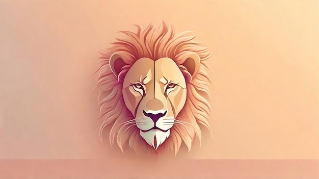 Majestic Roar Fond De Lion Minimaliste Avec Des Dégradés Doux