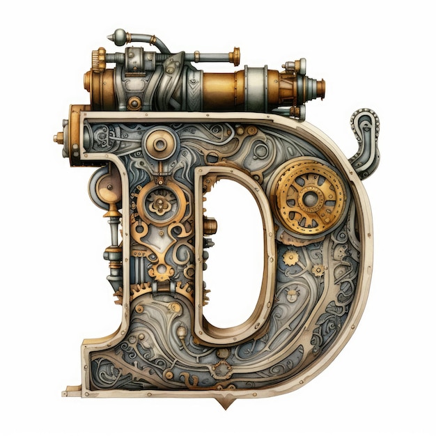 Photo la majestueuse lettre steampunk d une fusion d'aquarelle gothique dans la fantaisie victorienne