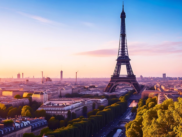 La majestueuse tour Eiffel générative Ai