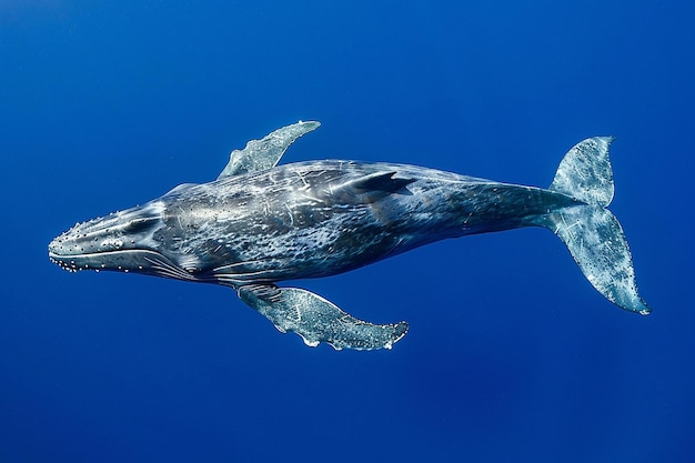 Photo le majestueux cachalot plonge dans les profondeurs.