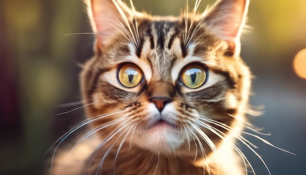 Un majestueux chat tabby avec des yeux perçants