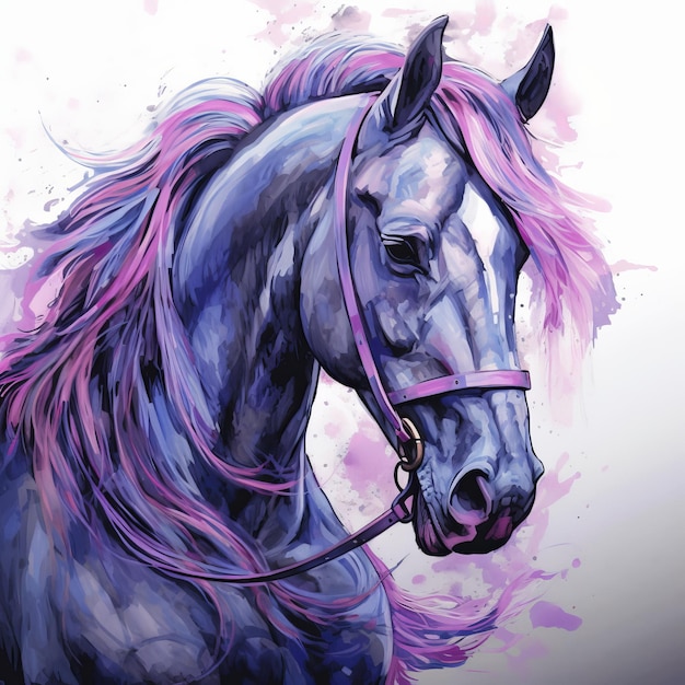 Le majestueux cheval violet